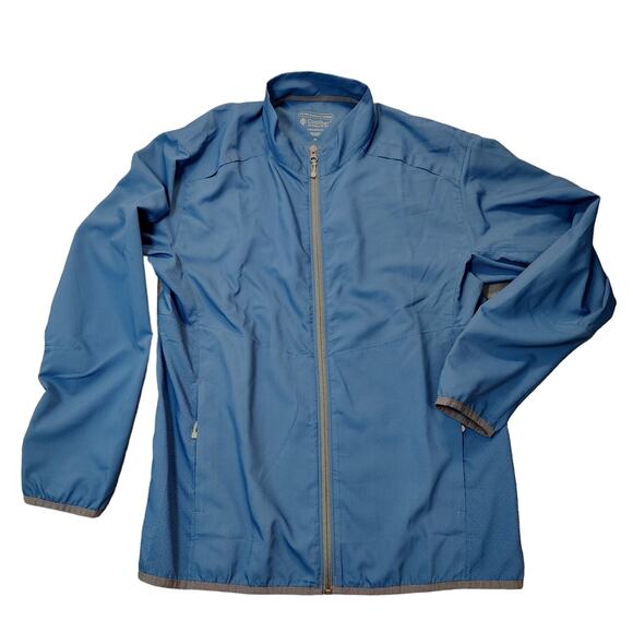 Coolibar Packable Sunblock Jacket Mens Medium UPF 50+ Blue Hiking Gorpcore 01604 - Picture 1 of 12